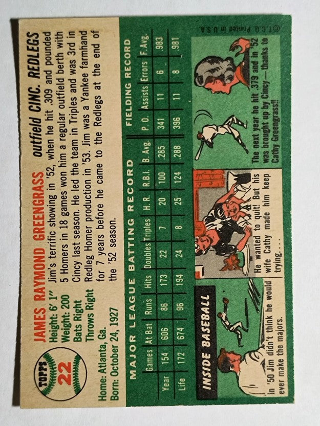 1954 Topps #22 Jim Greengrass (NM)