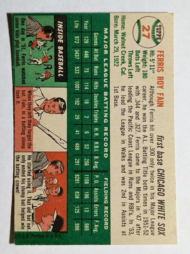 1954 Topps #27 Ferris Fain (EXMT)