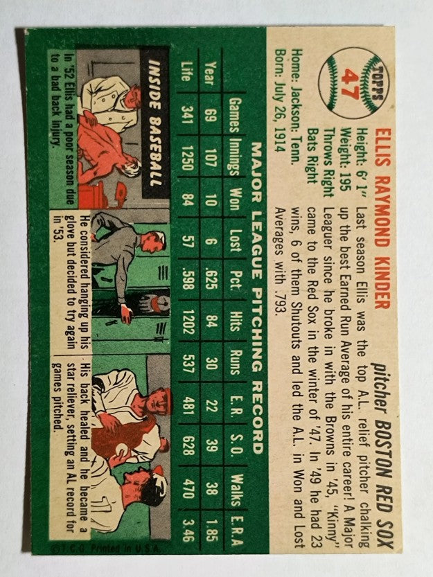 1954 Topps #47 Ellis Kinder (EXMT)