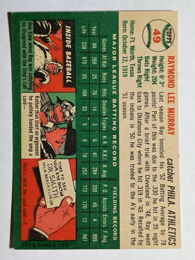 1954 Topps #49 Ray Murray (EX)