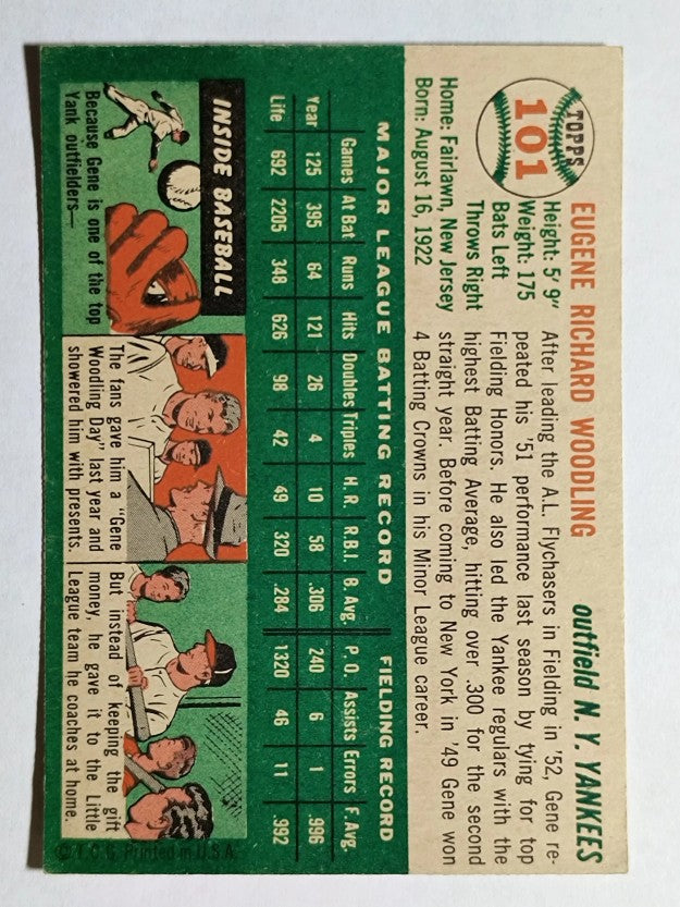 1954 Topps #101 Gene Woodling (EXMT)
