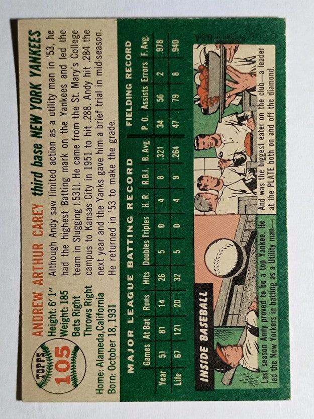 1954 Topps #105 Andy Carey (NM)
