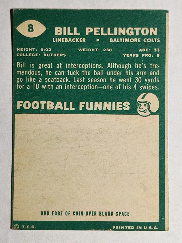1960 Topps #8 Bill Pellington RC (EX)