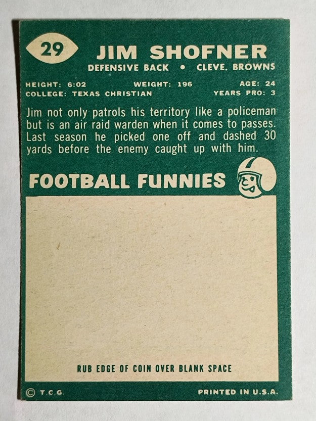 1960 Topps #29 Jim Shofner RC (EXMT)