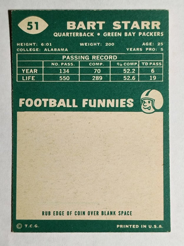 1960 Topps #51 Bart Starr (EXMT)