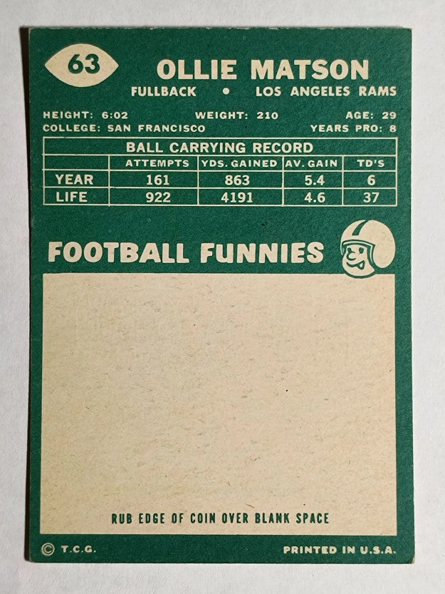 1960 Topps #63 Ollie Matson (EXMT)