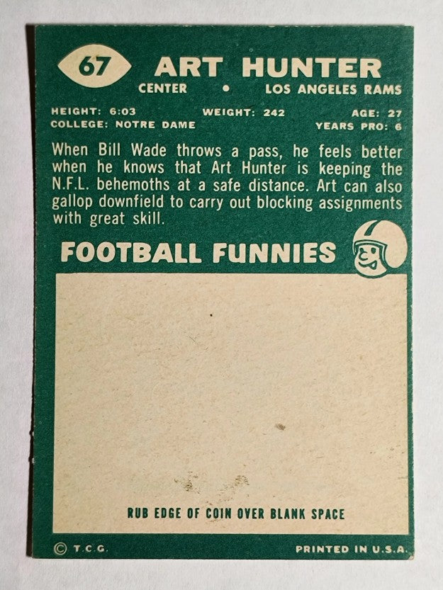 1960 Topps #67 Art Hunter (EX)