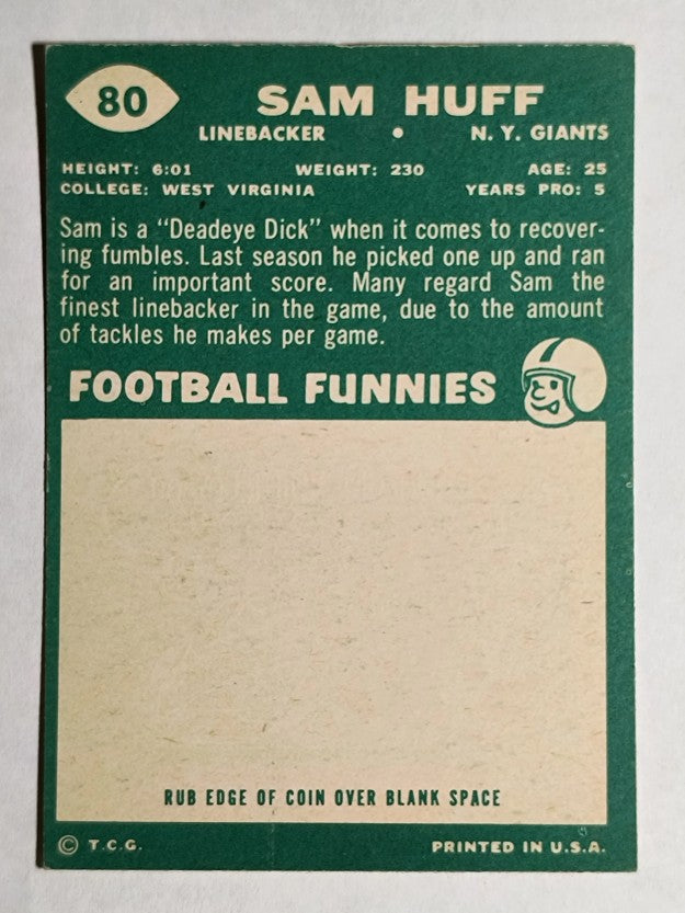1960 Topps #80 Sam Huff (EXMT)
