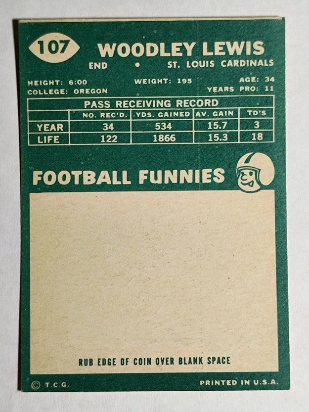 1960 Topps #107 Woodley Lewis (EX)