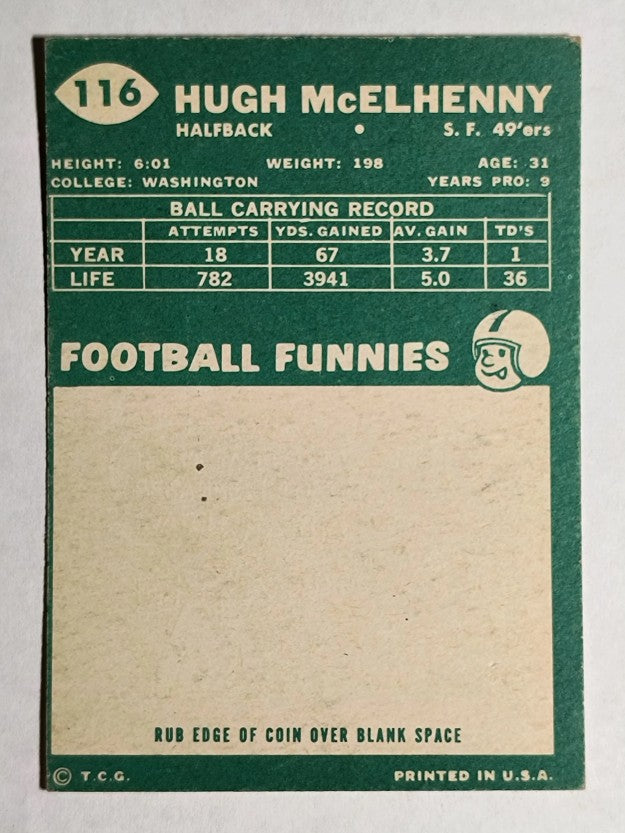 1960 Topps #116 Hugh McElhenny (EX)