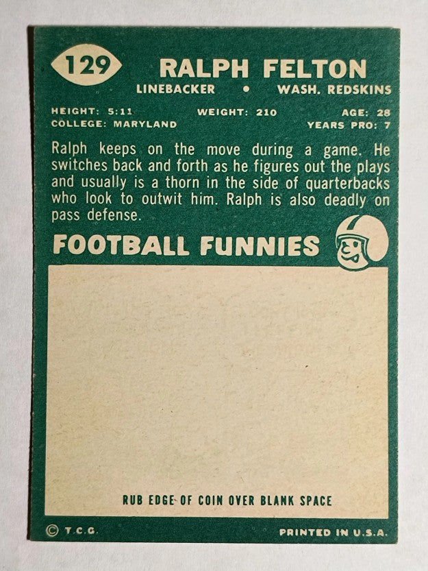 1960 Topps #129 Ralph Felton RC (EXMT)