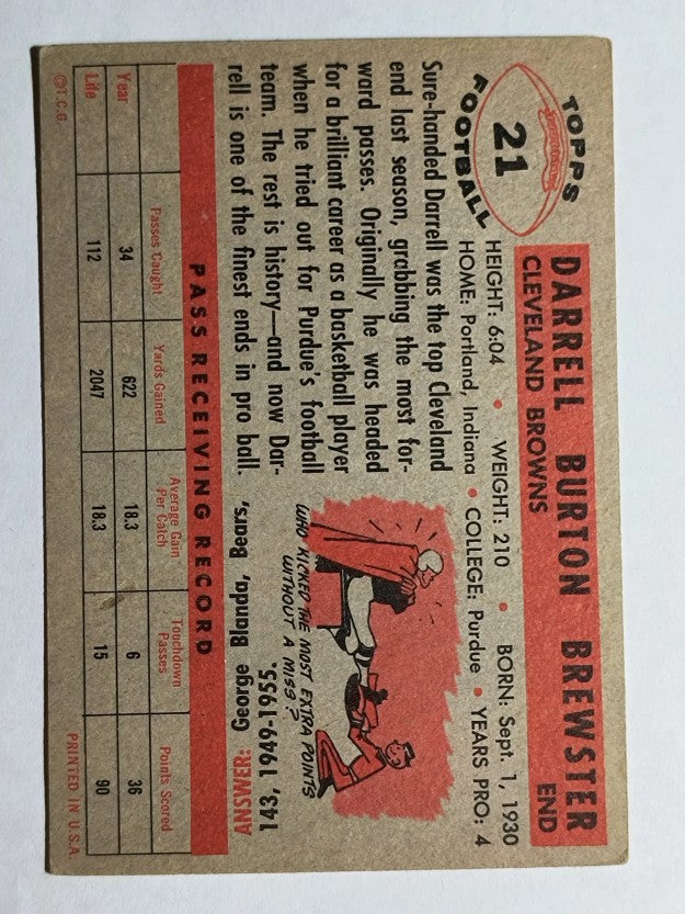1956 Topps #21 Darrel Brewster (EX)