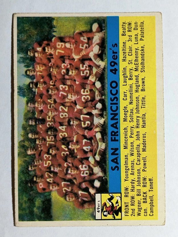 1956 Topps #26 San Francisco 49ers (EX)