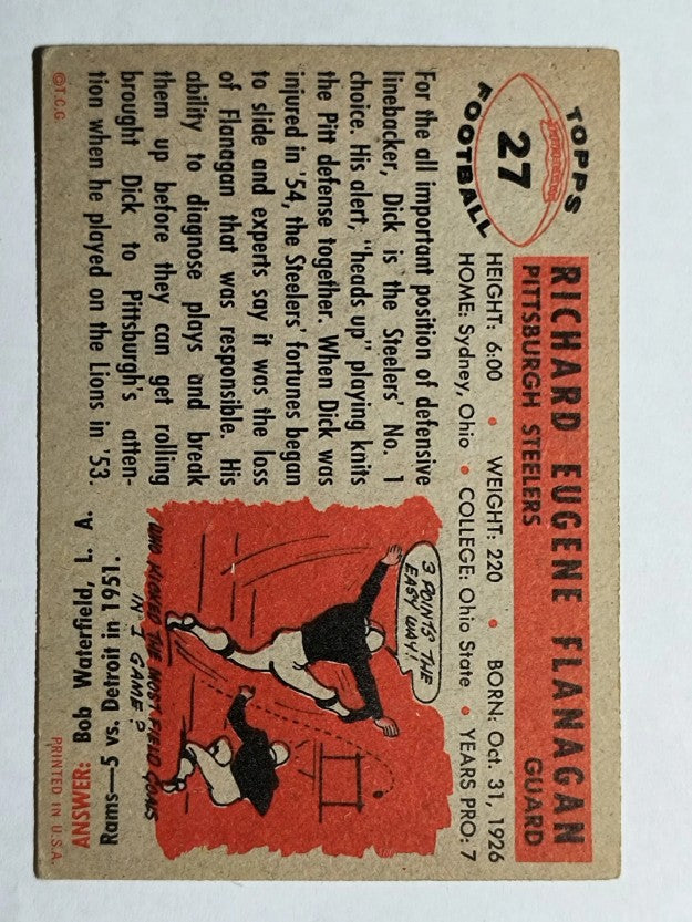 1956 Topps #27 Dick Flanagan RC (EX)