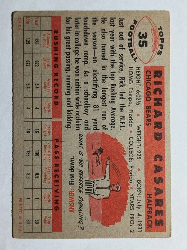 1956 Topps #35 Rick Casares (VGEX)
