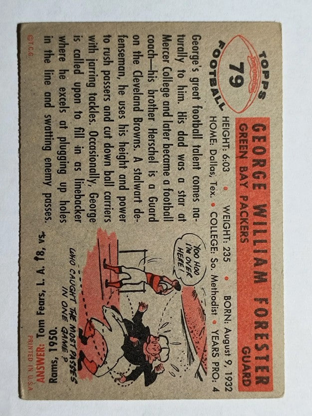 1956 Topps #79 Bill Forester RC (EX)