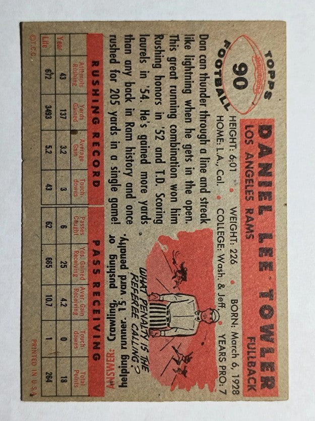 1956 Topps #90 Dan Towler (EX)
