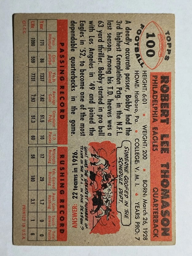 1956 Topps #100 Bobby Thomason (EX)