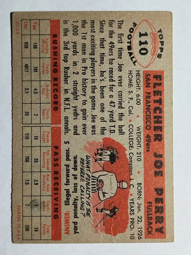 1956 Topps #110 Joe Perry (VGEX)