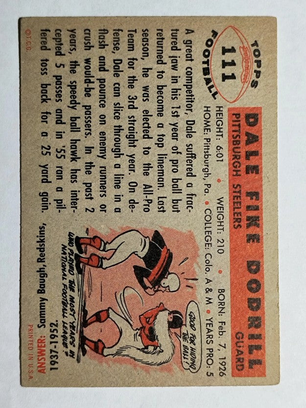 1956 Topps #111 Dale Dodrill (EX)