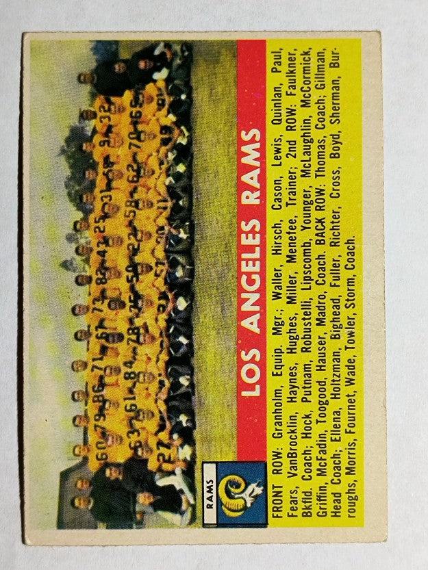 1956 Topps #114 Los Angeles Rams (VGEX)