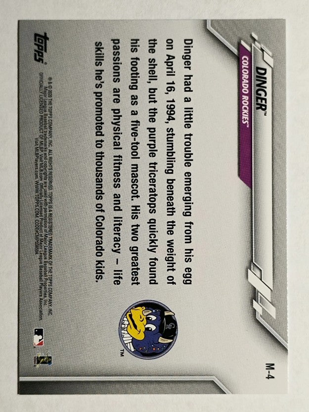 2020 Topps Opening Day Mascots #M4 Dinger