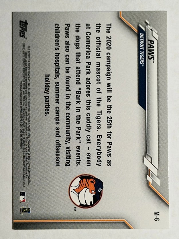 2020 Topps Opening Day Mascots #M6 Paws
