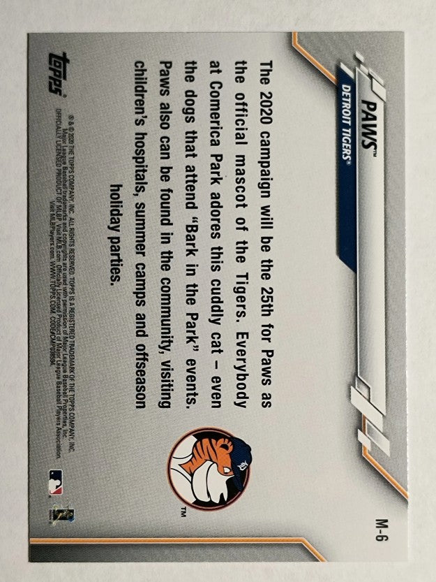 2020 Topps Opening Day Mascots #M6 Paws