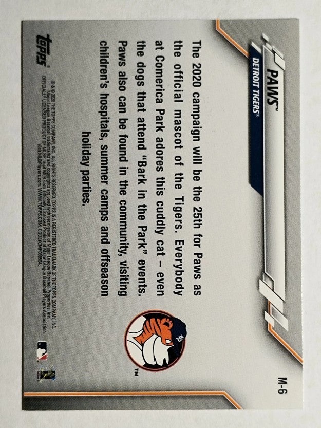 2020 Topps Opening Day Mascots #M6 Paws