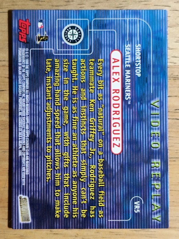 1999 Stadium Club Video Replay #VR5 Alex Rodriguez