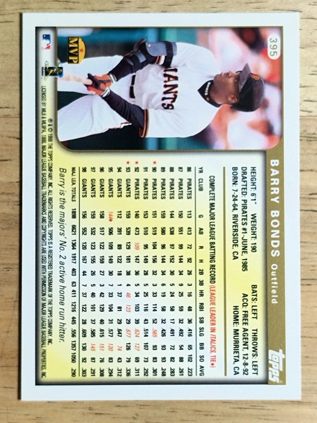 1999 Topps #395 Barry Bonds