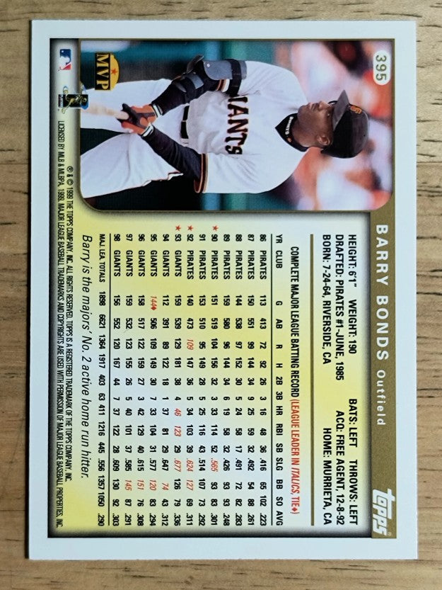 1999 Topps #395 Barry Bonds