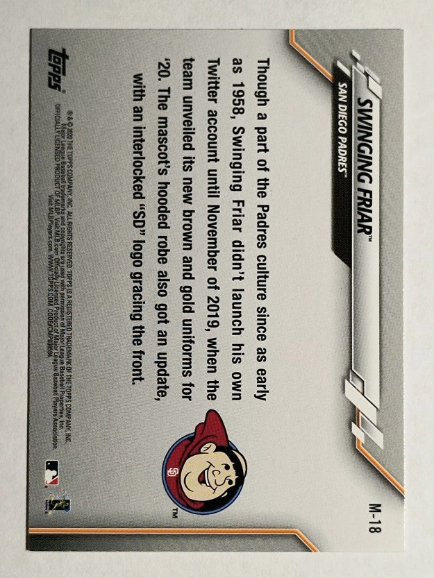 2020 Topps Opening Day Mascots #M18 Swinging Friar