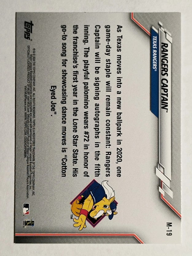 2020 Topps Opening Day Mascots #M19 Rangers Captain