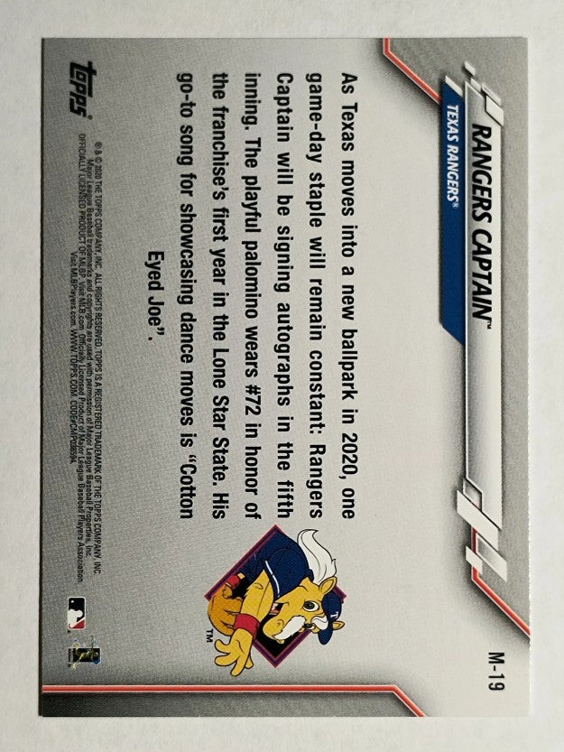 2020 Topps Opening Day Mascots #M19 Rangers Captain