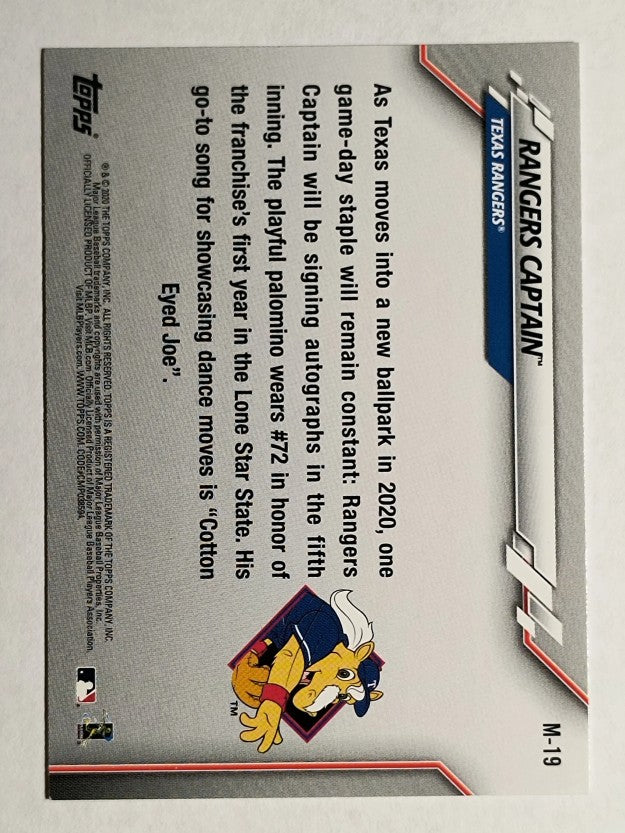 2020 Topps Opening Day Mascots #M19 Rangers Captain