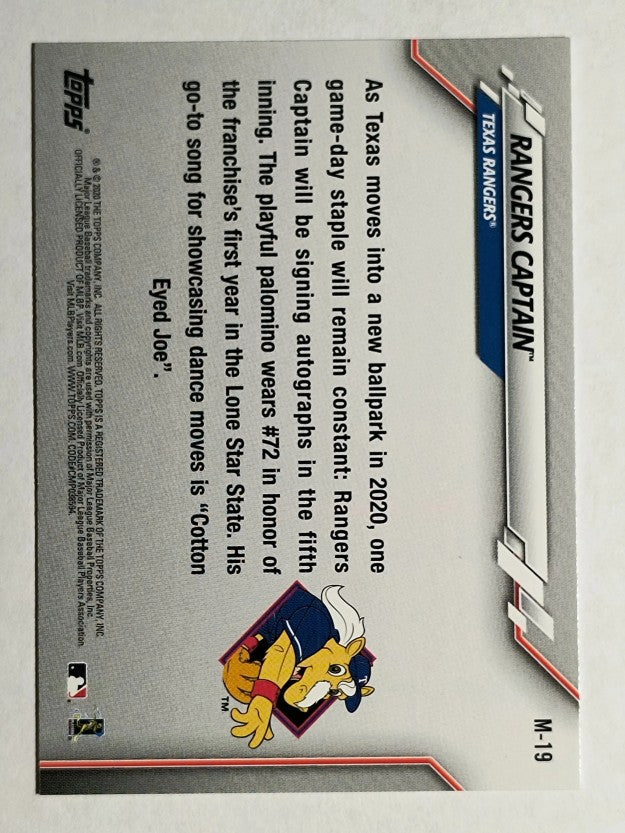 2020 Topps Opening Day Mascots #M19 Rangers Captain