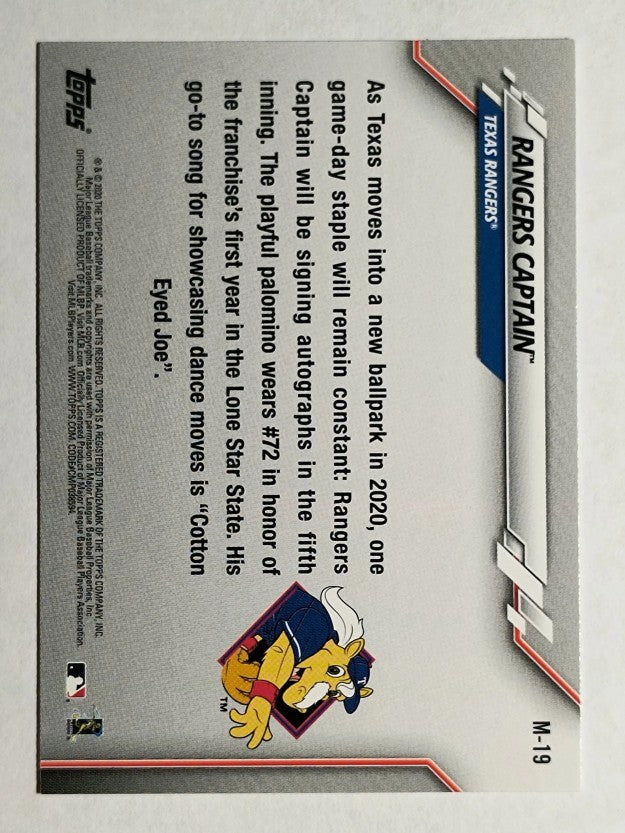 2020 Topps Opening Day Mascots #M19 Rangers Captain