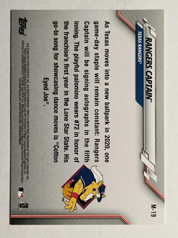 2020 Topps Opening Day Mascots #M19 Rangers Captain