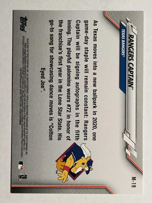 2020 Topps Opening Day Mascots #M19 Rangers Captain