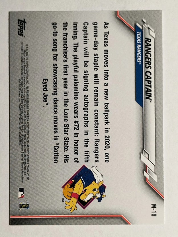 2020 Topps Opening Day Mascots #M19 Rangers Captain