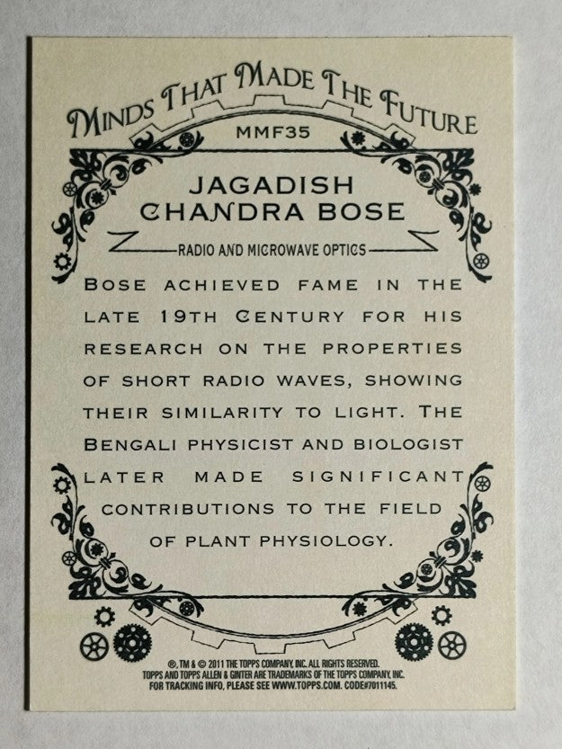 2011 Allen and Ginter Minds that Made the Future #MMF35 Jagadish Chandra Bose