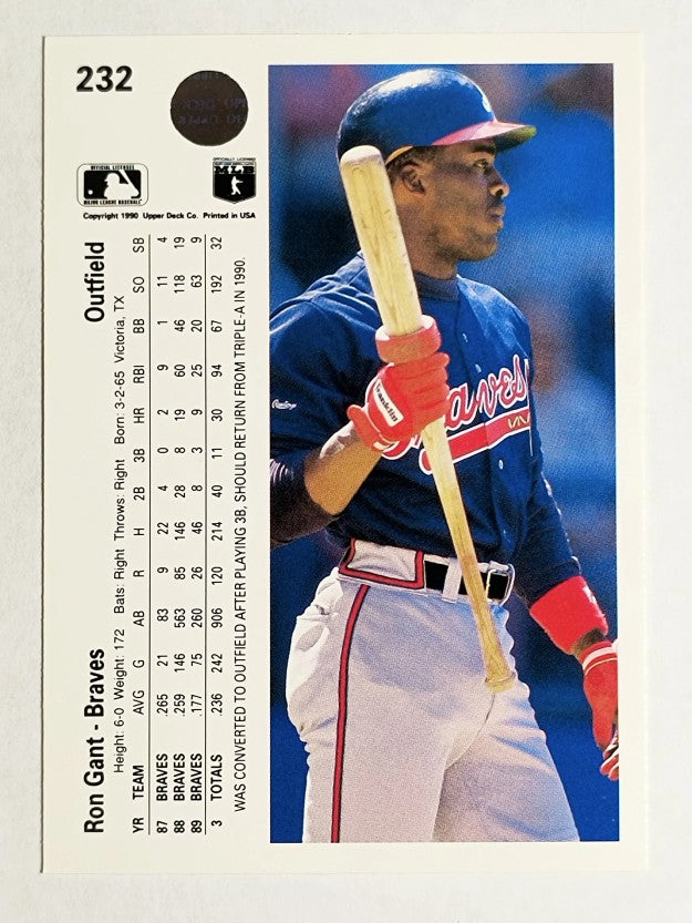 1990 Upper Deck #232 Ron Gant