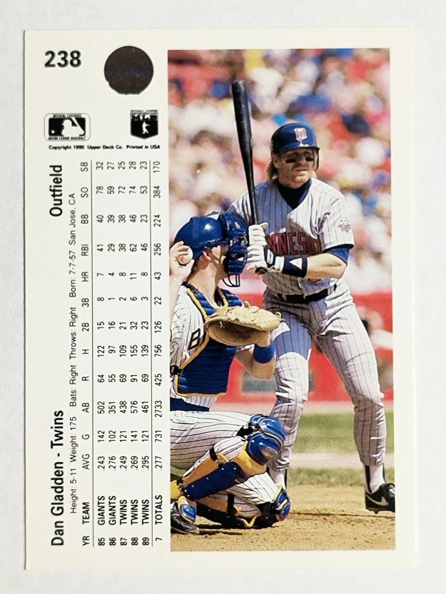 1990 Upper Deck #238 Dan Gladden