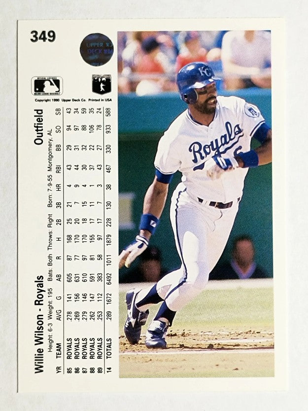 1990 Upper Deck #349 Willie Wilson