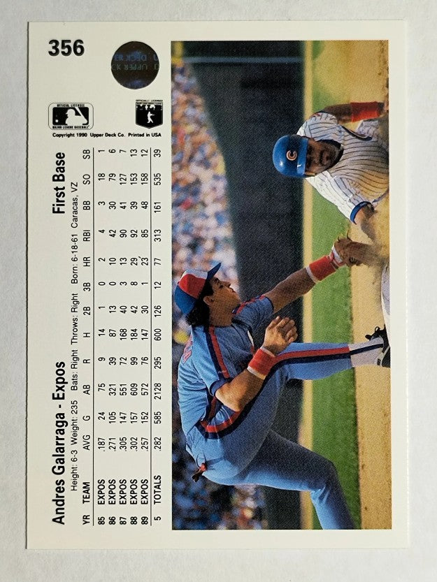 1990 Upper Deck #356 Andres Galarraga