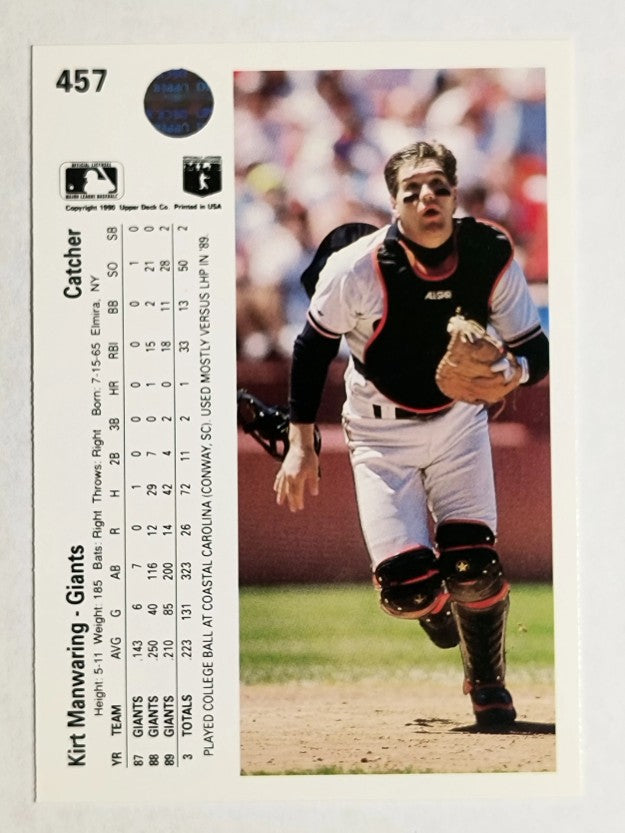 1990 Upper Deck #457 Kirt Manwaring