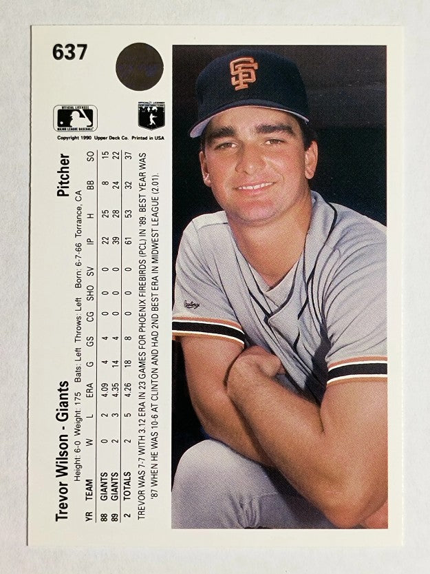 1990 Upper Deck #637 Trevor Wilson