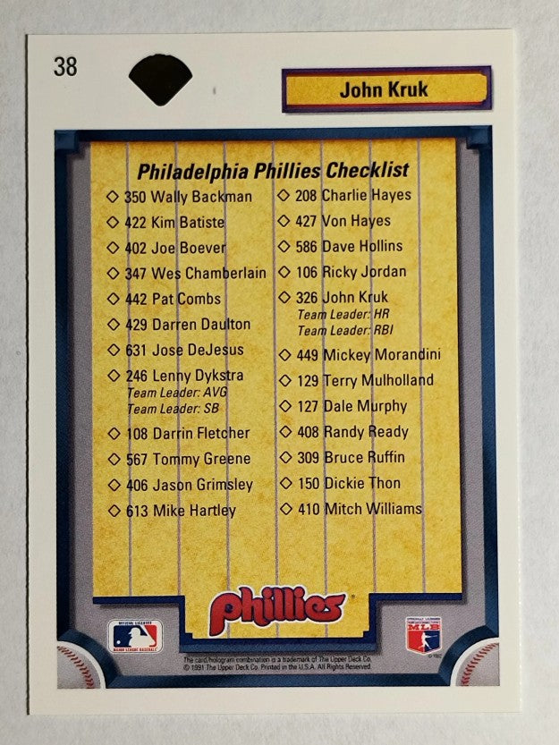 1992 Upper Deck #38 John Kruk TC