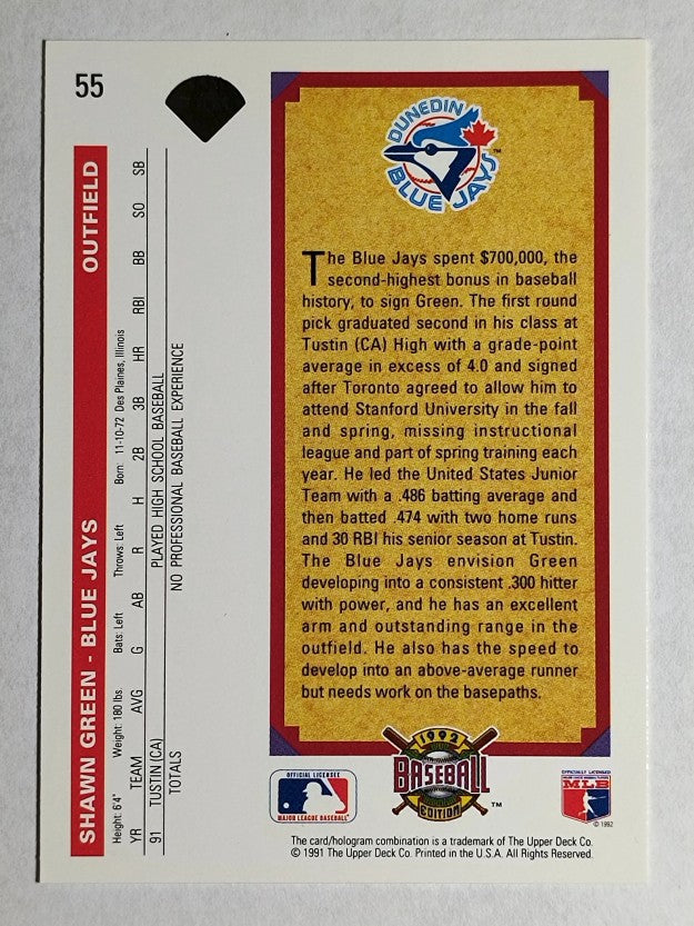 1992 Upper Deck #55 Shawn Green RC